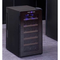 와인 셀러 19병 온도조절 술장고 주류 저장고 수납 소형, 블랙 12 원목 선반