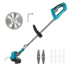 Makita 18V 무선 Brushcutter 트리머 부시 잔디 커터에 대 한 전기 무선 충전식 강철톱날 예초기 초경량 가, 01 파란