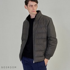 [보스룸] [BOSROOM] 이태리산 양가죽 남성 넥카라 소매 시보리 포인트 패딩 점퍼 아