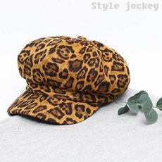 스타일자키 벨벳소재 19FW 호피 브라운 빵모자