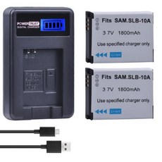 저무리 호환제품 카메라 배터리 및 LCD USB 충전기 SLB-10A SLB10A SLB 10A 삼성 EX2F WB150F WB250F WB350F WB750 WB800F WB5, 1) 2battery and charger, 1.2battery and charger