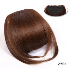 올라카레 클립 인 헤어 앞머리 익스텐션 헤어피스 합성 천연 가짜 에어 블랙 다크 브라운, 1개
