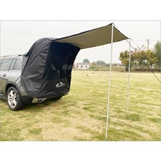 차박 텐트 SUV 도킹 텐트 카크닉 카텐트 확장형 캠핑 티볼리 싼타페 카니발 QM6 텐트 야외캠핑, 블랙(철관포함)