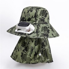 무더위 USB 태양열 충전 선풍기 야외 작업 그늘 챙 모자 자외선 차단