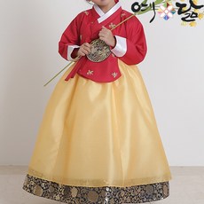 예닮 빨강당의한복 여아 유아 아동 초등 학생 금박 한복세트
