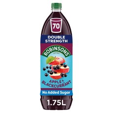영국 로빈슨 Robinsons 노슈가 더블스트렝스 애플 & 블랙커런트 주스 스쿼시, 2개, 1.75L