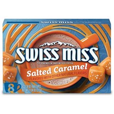 Swiss Miss Salted Caramel Flavored Hot Cocoa Mix 1.38 oz pack 스위스 미스 솔티드 카라멜 맛 핫 코코아 믹스 1.38온스 팩 8, 1.38 Ounce (Pack of 8), Salted-Caramel, 1개, 39g, 8개
