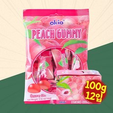 복숭아 구미 100g 12입 젤리 단체간식 학원 교회 어린이집 유치원 회사 사무실 행사, 1QKC_복숭아 구미 12입