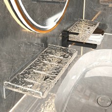 제니로이드 고급스럽고 우아한 아크릴 물빠짐 세면대선반, 투명