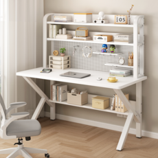 편안홈 다기능 철제 책상 오피스데스크 컴퓨터책상 업그레이드 타공보드, 화이트 화이트