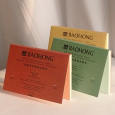 양면골판지 Baohong 아티스트 수채화 책 300g 용지 면 펄프 4면 밀봉 그림 전문 스케치 여행 거친/중간/미세 곡물 32 열기 16 8 4 마스터 등급, [22] 46*61cm 세선(20매/책) 대형 4k 4