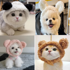 슈가독 고양이 강아지 애견 모자, 1개, 팬더곰