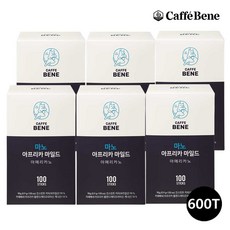 카페베네 마노 아프리카 마일드 100T X 6개(총600T) 스틱 원두커피 로스팅 대용량 인스턴트커피 핸드드립, 0.9g, 100개입, 6개