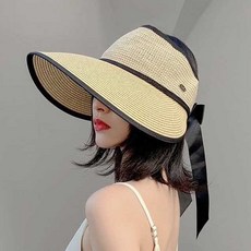 돌돌이 리본 썬캡 여성 모자