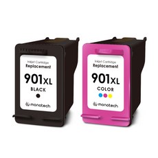 모노테크 HP 호환 901XL 잉크 세트 대용량 오피스젯 HP4500 J4660 J4580, 1세트, 검정+컬러