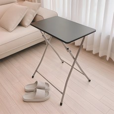 오브민 접이식 사각 테이블 소 600 x 400mm, 블랙 블랙