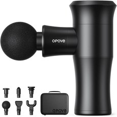 opove M3 Go 근막 릴리스 건 고성능인데 콤팩트 10mm 진폭 최대 약 14kg 내압 6종류 어태치먼트 진동 레벨 4단계 토탈 바디 케어 1년간 메이커 보증(블랙)