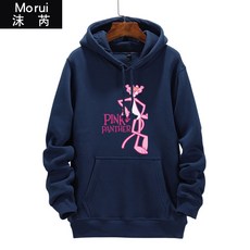 기모후드집업 핑크 장난꾸러기 표범 Pink Panther애니메이션 후드티셔츠 털추가 외투남성 여자옷 후드티