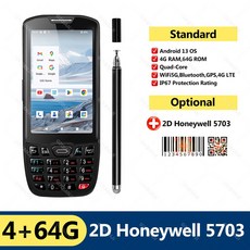포함 + 2D 프로세서 스타일러스 NFC 수집기 64G 13 퀄컴 바코드 PDA 리더 터미널 데이터 1D 스캐너 4G CPU 안드로이드 하니웰, AU, 2D Honeywell 5703