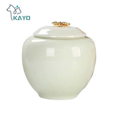 도자기 재떨이 밀폐 화장 장례 유골 작은 동물 애완 개 고양이 기념관 가정 벽난로 매장, cream-yellow, 1개