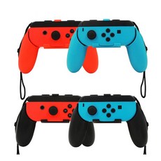 UNIQBLE 닌텐도 스위치 SWITCH NS 조이콘 컨트롤러 핸드 그립 손잡이 브래킷 홀더 2개 구성 세트 악세사리, 1개, 블랙블랙-WN013