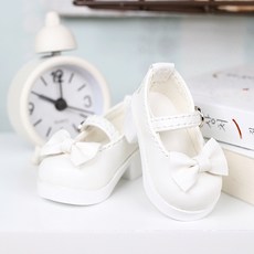 돌스앤 구체관절인형 신발 usd 26cm 도리스돌 30cm 구두 옵션선택 국내배송, 리본 굽 메리제인 화이트 SUDD-018