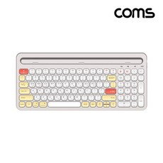 컴스 크래들 스마트폰 태블릿 PC 거치 무선 블루투스 5.0 키보드, 일반형, 화이트, AB406