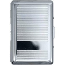 Stephanie Imports 실버 lines (full 팩 100s) 메탈-플레이트 시가 담배케이스 & st에쉬 박스, Silver Line Plate, 100s (7 Count)