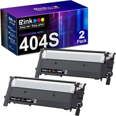 EZ 잉크 프린터 트레이 호환 토너 카트리지 검은색 2팩 삼성 404 404S CLT-K404S용