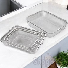 바름공방 국산 스텐 채반 바구니 스텐야채탈수기 스텐타공채반, 소, 1개