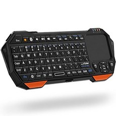 [꿈꾸는직구]W4D3C50 Fosmon Bluetooth 키보드 컨트롤러 QWERTY 키패드 Apple iOS Android Windows 스마트 폰 태블릿 PS3 PS4 노트북 노트북 등을위한 내장 터치 패드 (검정색 및 주황색) (갱신), 본상품선택, 본상품선택