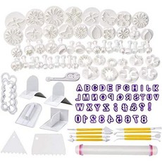 WELWEL Fondant Molds 114 Cutters and Fondant Decorating Tools Set Cake Sugarcraft Fondant Tools kit, 1, White