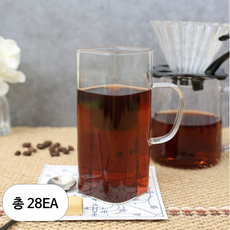 MAKA 내열유리 사각머그 중, 28개, 400ml