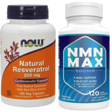 나우푸드 레스베라트롤 200mg 120캡슐 NMNMAX NMN 500mg 120정, 1개