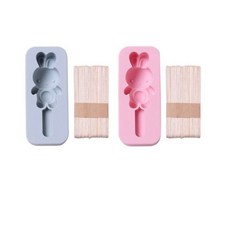 이홈베이킹 두팔벌린토끼 1구 실리콘몰드 2종 + 스틱 세트, 혼합 색상, 2세트