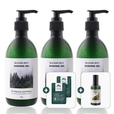 맨허스트 저자극 쉐이빙젤 면도젤 면도크림 쉐이빙폼 300ml, 3개