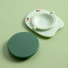 수제 만두피 병아리 모양틀 성형틀 타르트 커터 금형 반죽 아이와함께 만두빚기 가정용 송편틀, H. 그린-만두메이커+반죽프레스