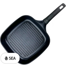 키친아트 통주물 사각 메탈 그릴팬, 5개, 29cm
