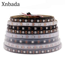 DC5V WS2812B개별 주소 지정 가능 5050 RGB LED 줄 조명 WS2812 블랙 PCB IP30/65/67 스마트 픽셀 1-5m, 55) White PCB - 2M 60 IP30