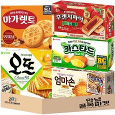 [안녕골목마켓] 사무실 간식 인기과자 5종 세트 카스타드 마가렛트 오뜨 치즈맛 후렌치파이 딸기맛 엄마손파이 탕비실 과자 5호, 1세트