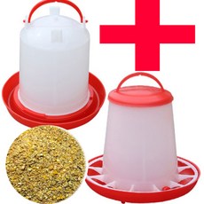 병아리키우기 세트 병아리 모이통3kg 병아리물통3리터 병아리사료2kg 닭먹이통, 모이통1개 물통1개 사료2개 세트, 3L, 1개