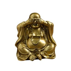 Maitreya 부처님 동상 불교 조각 예술 Aureate 전통 테이블 중앙 장식 큰 배꼽 부처님 장식 생일 거실, 화려한, 수지