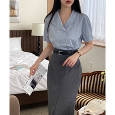 더블버튼블라우스