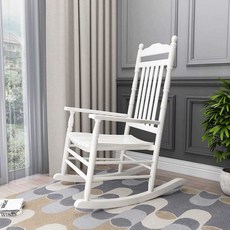 흔들의자원목 화이트 북유럽 정원 엔틱 나무, B타입 블랙, 1개