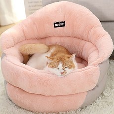 PCTN 따뜻한 고급 고양이 겨울방석 애묘 털쿠션 애견 방석 포근한 강아지 집 Cozy & Warm Pet Fur Cushion House, PCTN 핑크