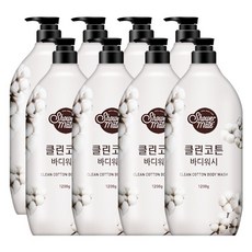 샤워메이트 클린코튼 바디워시 목화솜향, 1200g, 8개