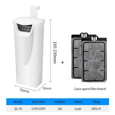 거북이 얕은 물 어항 저수위 필터 폭포형 산소 펌프 작고 조용한 내장 정수, 1.US filter sponge, 1개