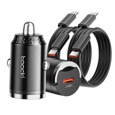 Toocki 차량용 45w PD PPS 초고속충전기 차량용 충전기 c타입 시거잭, 45w C+C