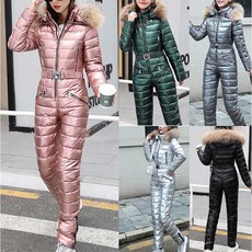 여자 패션 원피스 스키 Jumpsuit 캐주얼 두꺼운 겨울 따뜻한 스노우 보드 Skisuit 야외 스포츠 스키 바지 세트 지퍼 스키 복|스노보드 세트|