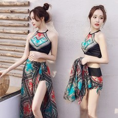 솔리스트 3피스 슬리밍 수영복, 적색청색